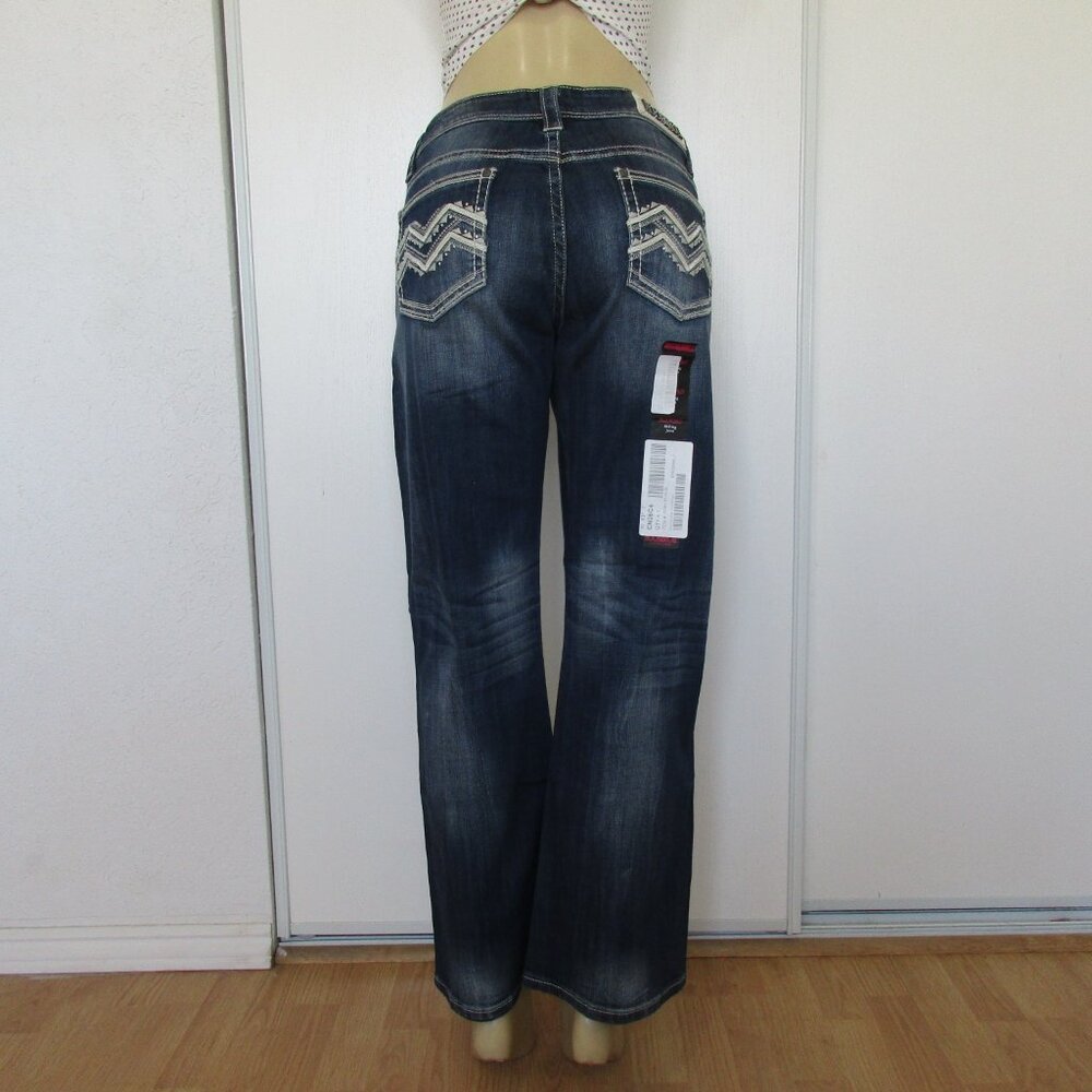 New ROCK & ROLL Cowgirl Jeans Size 32 x 30 Low Rise Boot Cut Denim - Picture 5 of 13